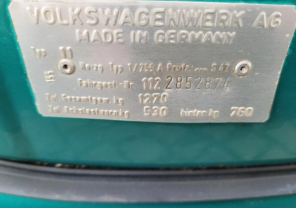 Volkswagen Garbus cena 75900 przebieg: 141212, rok produkcji 1972 z Człuchów małe 352